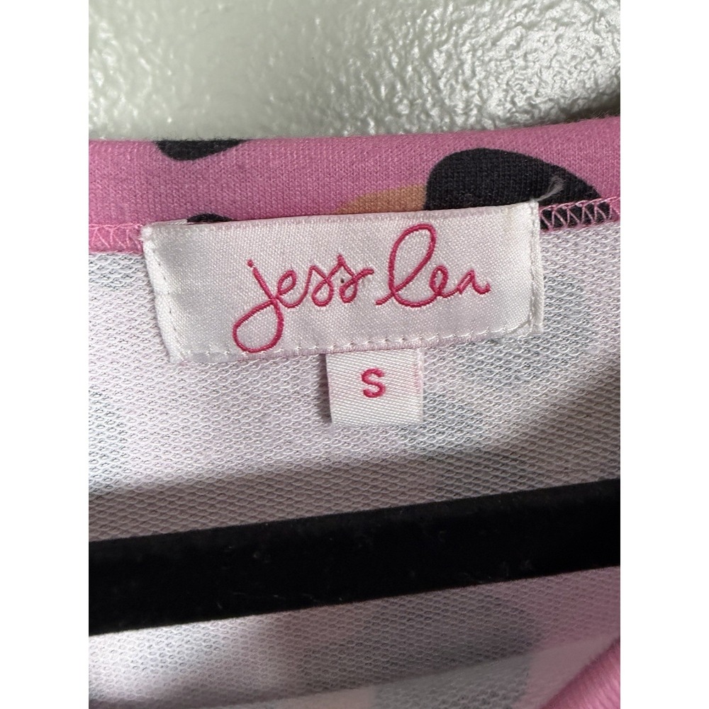 Jess Lea Pink Leopard Print Pullover Sweatshirt Womens Small Barbiecore Top - Picture 3 of 7